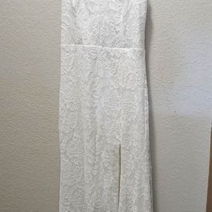 Love Everlasting White Floral Lace Mermaid Maxi Dress